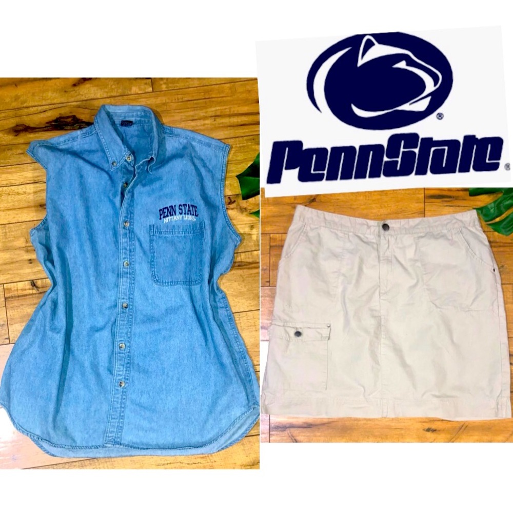 Penn State Denim Shirt and Khaki Skirt XL